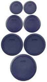 Pyrex (2) 7202-PC Green, (2) 7200-PC Orange, (2) 7201-PC Cobalt Blue, (1) 7402-PC Red Food Storage Lids - Made in USA