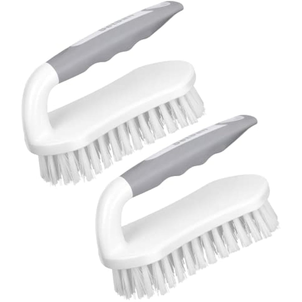 Setsail Heavy-Duty Scrub Brushes with Stiff PET Bristles for Cleaning Shower, Bathroom, and Kitchen (2-Pack)