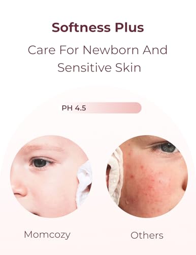 Momcozy extra large, 99% water based, unscented and hypoallergenic baby wipes for sensitive skin