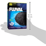 Fluval premium bituminous carbon filter media for aquariums, 3-count 100-gram nylon bags, pack of 1