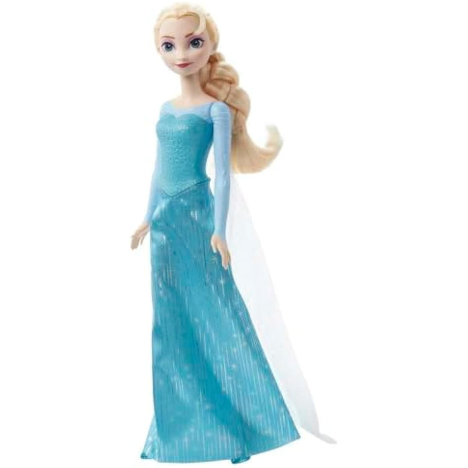 Mattel Disney Elsa posable fashion doll with signature clothing and accessories, Frozen movie toys, 12-inch tall