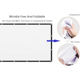 120 inch Projector Screen 16:9 Foldable Anti-Crease Portable Projector Movies Screens for Home Theater Outdoor Indoor Support Double Sided Projection