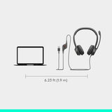 Logitech H390 black stereo wired headset with noise cancelling mic for PC, laptop, Chromebook