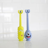 dr. browns green monster triple-sided toddler toothbrush with suction cup base, ages 1-4 years