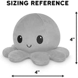 TeeTurtle Reversible Octopus Plushie - 4-Inch Pink + Aqua Two-Sided Flip Plush Toy with Embroidered Details - Cute Mini Collectible Plush for Kids, Teens, and Adults