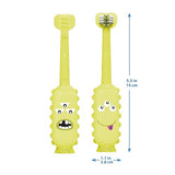 dr. browns green monster triple-sided toddler toothbrush with suction cup base, ages 1-4 years