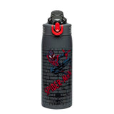 Zak Designs Marvel Spider-Man Sage Kids Water Bottle For School or Travel, 19oz Stainless Steel Water Bottle With Straw, Handle, and Leak-Proof, Pop-Up Spout Cover (Miles Morales)