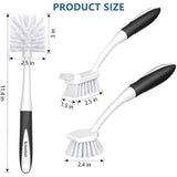 SetSail Dish Brush Set of 3 with Bottle Brush and Scraper Tip for Deep Cleaning