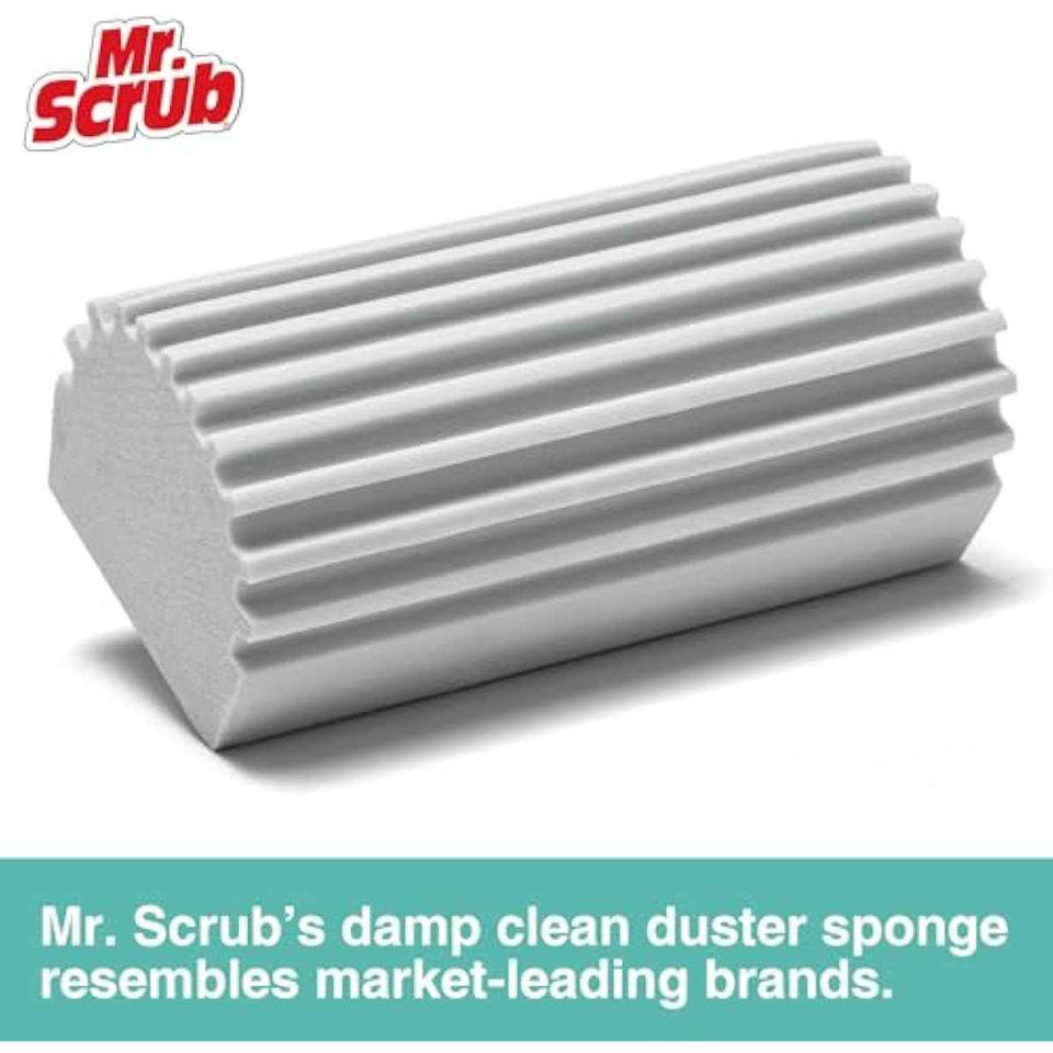 4 Pack Damp Dusting Sponge Duster, Grey Dust Cleaning Sponge, Reusable Household Cleaning Sponge Tool for Blinds, floorboards, Fan Blades, Vents, Glass, Railings, Mirrors
