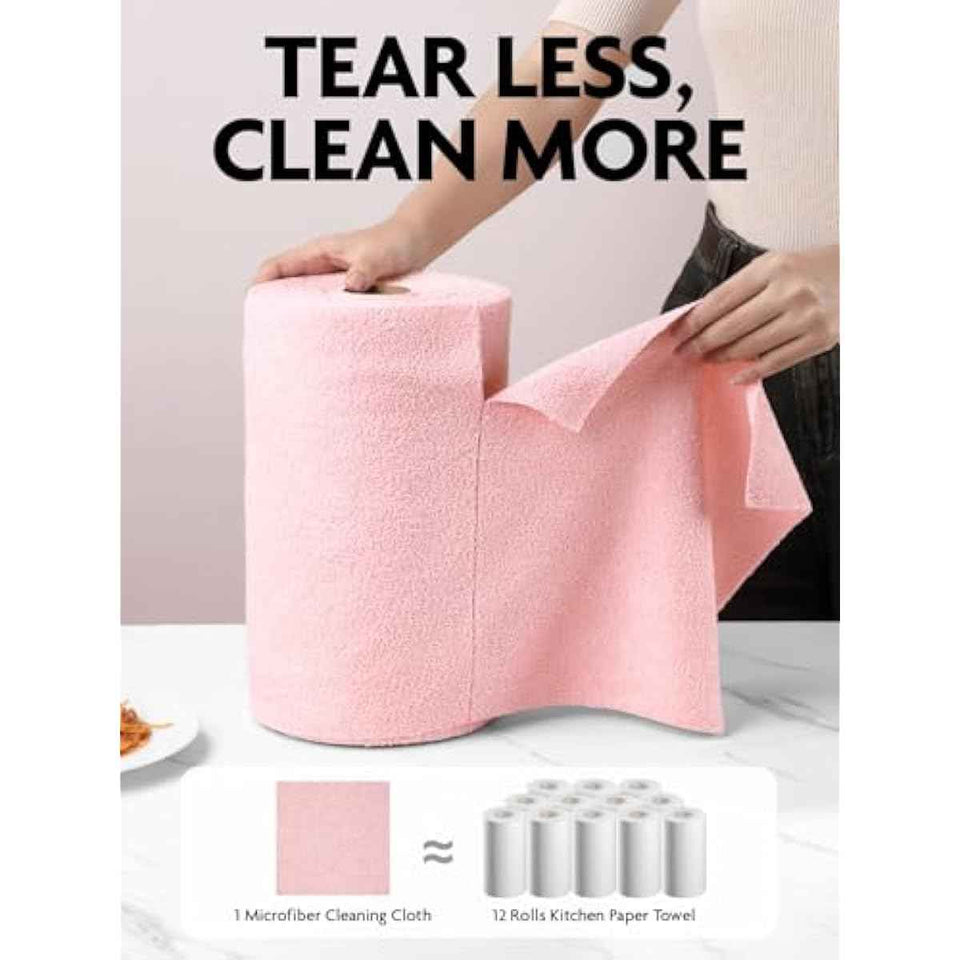 75-Pack Fantasticlean Microfiber Cleaning Cloths, 12" x 12", Reusable, Washable, Scratch-Free, Ultra-Absorbent Dishcloths for All-Around Cleaning Supplies
