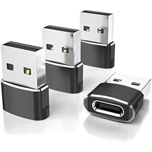 USB to USB-C Adapter for iPhone and Samsung, 4-Pack, Aluminum Alloy, Compact Design