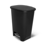 Glad 13 Gallon Trash Can | Plastic Kitchen Waste Bin with Odor Protection of Lid | Hands Free with Step On Foot Pedal