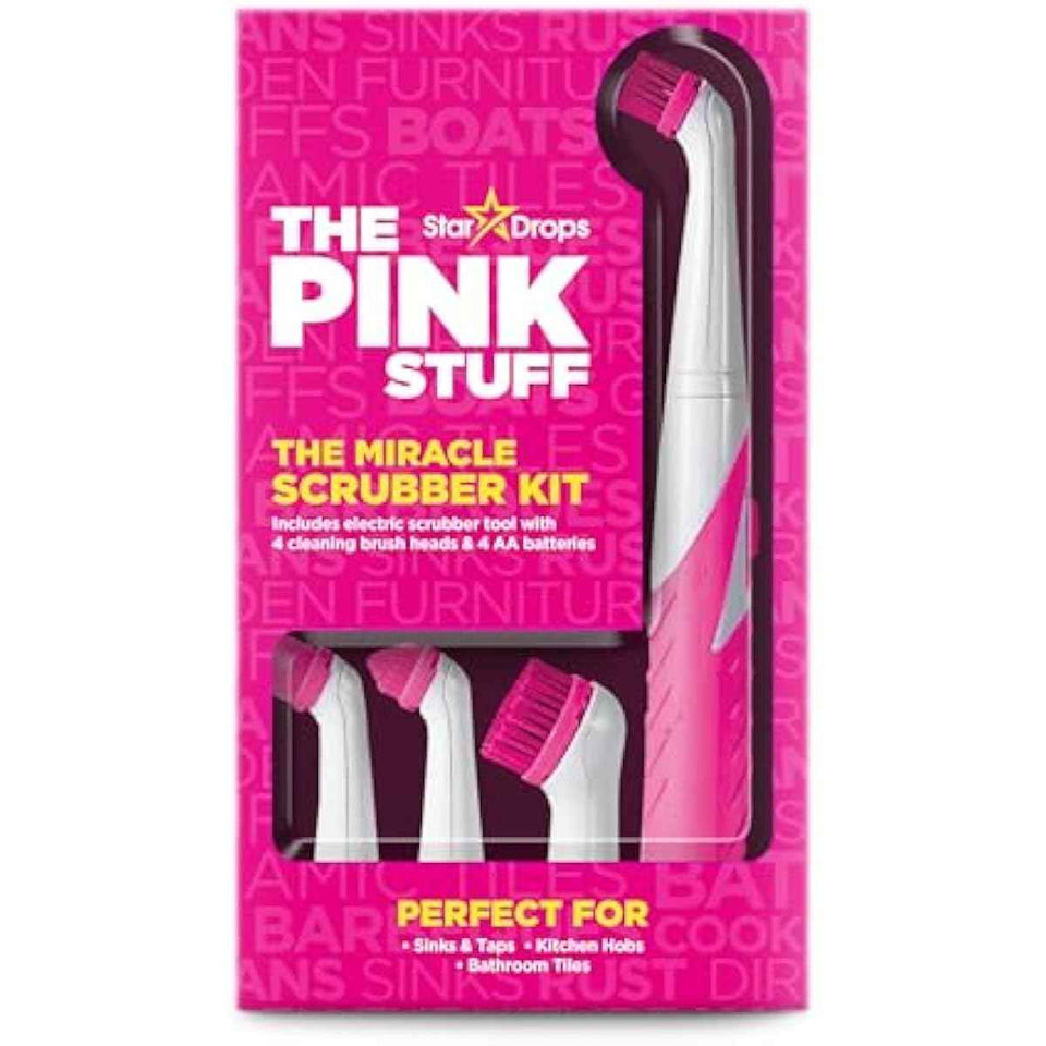 stardrops 4-piece pink stuff cleaning brush heads kit for various surfaces