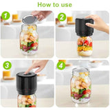 M11 Electric Mason Jar Vacuum Sealer Kit - with Wide and Regular Mouth Mason Lids, Jar Vacuum Sealer for Canning Jars, Vacuum Sealing Machine for Food Storage Black
