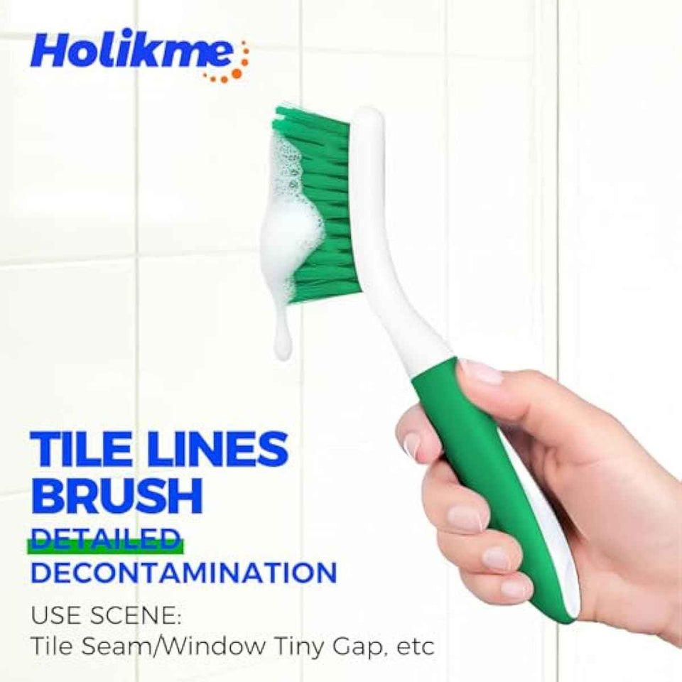 Holikme 3-piece cleaning brush set for bathroom, kitchen, and floors with ergonomic design and high-quality materials