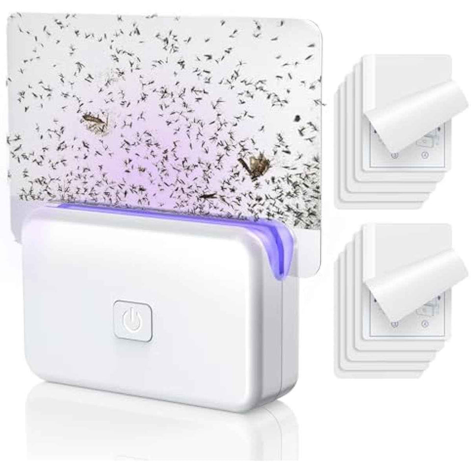 Fruit Fly Traps for Indoors - 1 Device + 10 Refills - Plug in Fly Trap for Gnats, Fruit Flies, Flying Insects