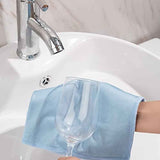 Puomue 6 Pack Microfiber Glass Cleaning Cloths, Lint Free, 16 x 16 Inch, Blue for Windows, Glasses, and Mirrors