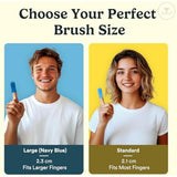 Jasper 2-pack 360-degree dog toothbrush kit for small and large pets, blue