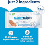 WaterWipes Sensitive+ Newborn & Baby Wipes, 3-in-1 cleans, cares, protects, 99.9% water, unscented & hypoallergenic, 60 count, 2x stronger, thicker & softer