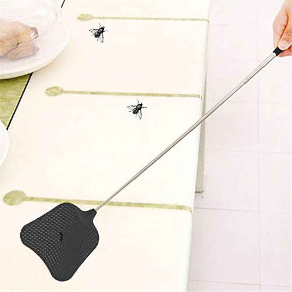Foxany Telescopic Fly Swatters, Durable Plastic Fly Swatter Heavy Duty Set, Flyswatter with Stainless Steel Handle for Indoor/Outdoor/Classroom (2 Pack)