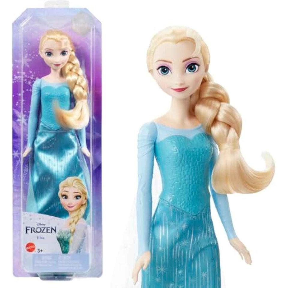 Mattel Disney Elsa posable fashion doll with signature clothing and accessories, Frozen movie toys, 12-inch tall