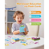 Talking flash cards for toddlers 1-4 years old, Montessori language learning tools with 224 words and speech development features