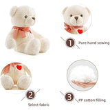 11.4” Small Teddy Bear with Heart Cute White Teddy Bear Stuffed Animals Soft Stuffed Bear Plush Bear Plushie Toys Gifts for Girlfriend Boyfriend Kid