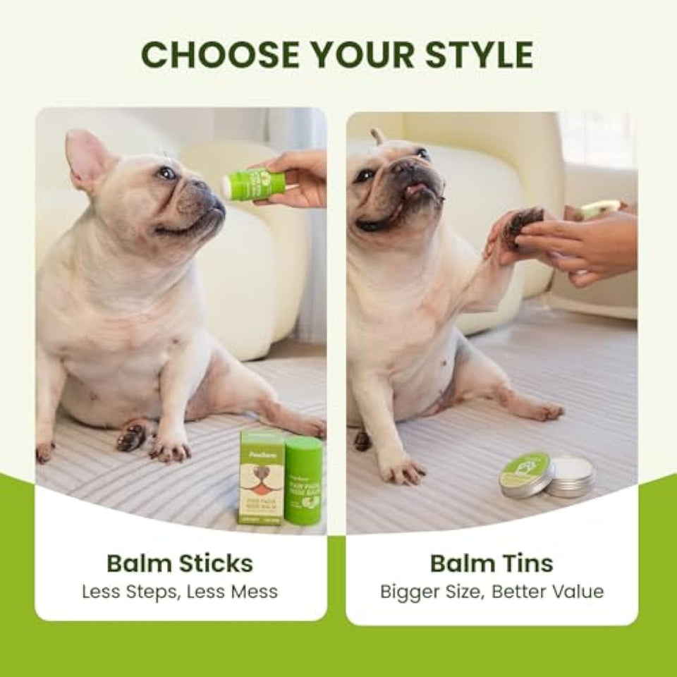 Lick-Safe Dog Paw & Nose Balm with Coconut Oil | Winter Snow, Road Salt & Cold Pavement Protector | All-Natural Moisturizer & Soother for Dry, Cracked Pads & Snout | Horse Hoof, Joint Care