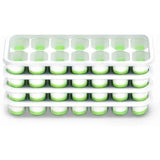 Ice Cube Tray with Lid, 4 Packs 56 Cubes Durable Stackable Ice Cube Trays for Freezer with Removable Lids, Easy-Release Plastic & Silicone Ice Tray for Cocktail, Coffee