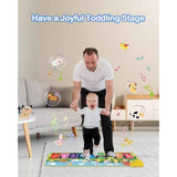 FOKI Floor Piano Mat for Toddlers, Sensory Educational Dancing Musical Keyboard Carpet Toy, Animal Sounds Touch Playmat Blanket, for 1 to 5 Years Old Boy and Girl