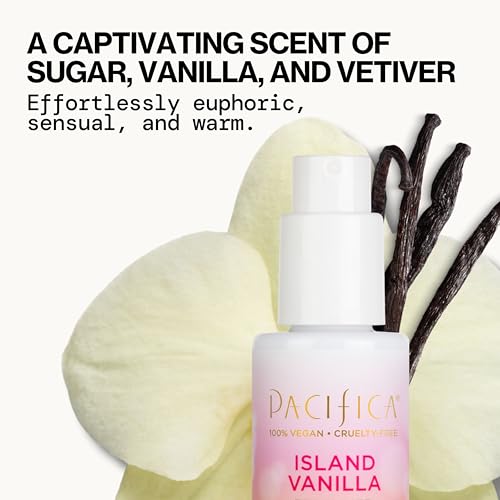 pacificas island vanilla 6oz hair and body mist, paraben-free, no alcohol, vegan and cruelty-free