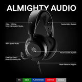 SteelSeries Arctis Nova 1 Multi-System Gaming Headset - Hi-Fi Drivers - 360° Spatial Audio - PC, PS5/PS4, Switch, Xbox - Black