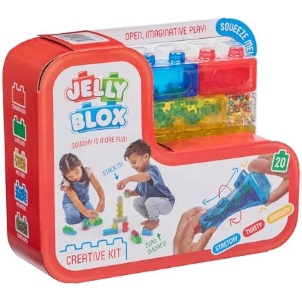 Goliath Jelly Blox Creative Kit | Includes 20 Blocks | Toddler & Preschool Building Blocks Kids Can Squeeze, Stretch, Squish | MESH ACCREDITED | Safety Tested & Ouch-Free | Sensory Play Toy Ages 2+