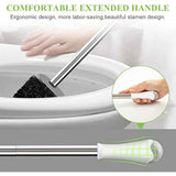 Compact Toilet Brush & Holder, Stainless Steel Handle, Space Saving for Storage