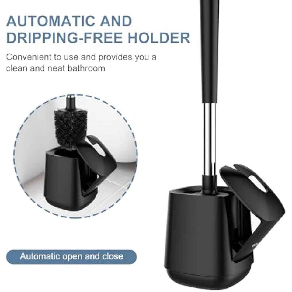 SetSail Toilet Brush and Holder, Easy Cleaning, Self-Closing Lid, Extra Long Handle