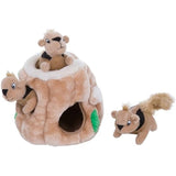 outward hound hide-a-squirrel dog toy small plush puzzle 2-in-1 interactive squeaky