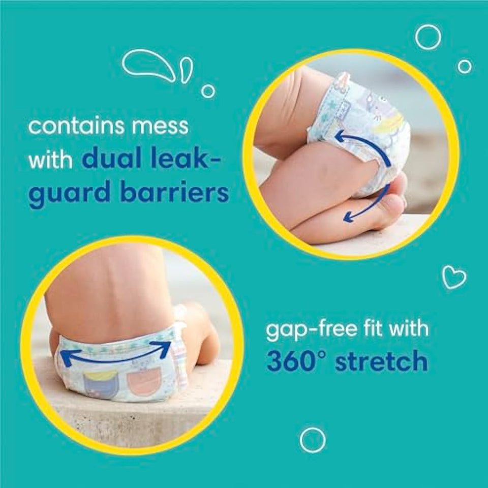 Pampers Splashers Disposable Baby Swim Diapers in Size 4, 18 Count, Gap-Free Protection