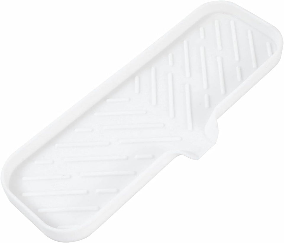 MicoYang silicone bathroom soap dish with drain spout, sink organizer, and sponge holder, 4.9 x 3.2 inches