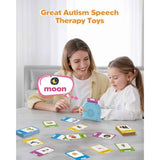 Talking flash cards for toddlers 1-4 years old, Montessori language learning tools with 224 words and speech development features