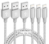 iphone 3 pack 10ft lightning nylon braided apple mfi certified fast charging cord