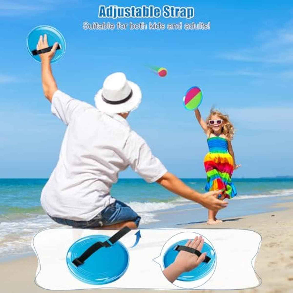 Aywewii 6 paddles and 3 balls toss and catch outdoor games for 3 to 8 year old kids