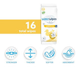 WaterWipes Sensitive+ Bathing Wipes, 3-In-1 Cleans, Cares, Protects, Unscented, Hypoallergenic, 99.9% Water, 16 Count, 1 Pack