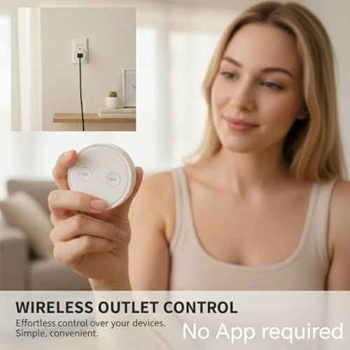 LoraTap Mini 656ft Range Wireless Outlet Plug, No Hub Required, 10A/1100W, White