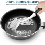 SetSail Dish Brush Set of 3 with Bottle Brush, Dish Scrub Brush with Long Handle Deep Cleaning Handle Brush with Scraper Tip for Kitchen Sink Dishes Bottle Cup Pot and Pans Tile Lines, Black