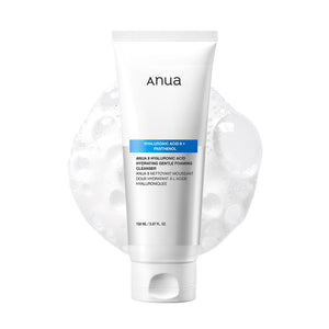 ANUA Hydrating Gentle Foaming Cleanser, Daily Face Wash for Double Cleansing, Hyaluronic Acid, Zinc, Panthenol, for Dry & Sensitive Skin, Sebum Balance Facial Cleanser, Korean Skincare, 5.07 fl. oz