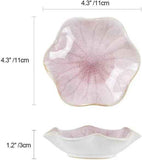 Lotus Leaf Shape Pink Ceramic Trinket Tray Jewelry Dish Organizer Necklace Earrings Home Decoration Key Bowl