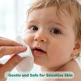 100% Cotton, 99% Purified Water, Hypoallergenic Mini Wet Wipes, Unscented, 56 Count for Travel Essentials