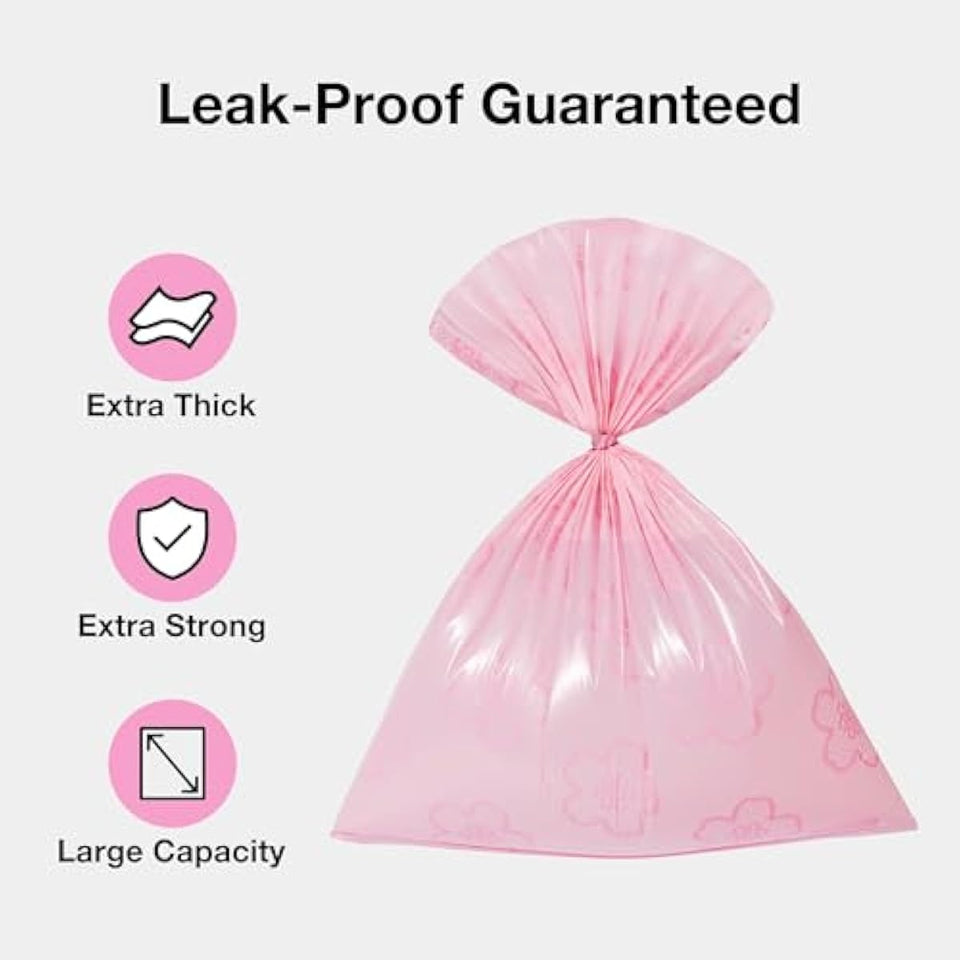 vetreska dog poop bag dispenser with cherry blossom scented bags and holder, pink