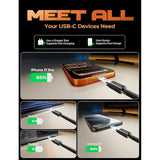 Lisen 5-pack usb c to c cable, 60w fast charging, 10ft for iphone 17, ipad, galaxy s25/s24