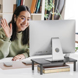 wali computer monitor stand adjustable laptop riser black 1 pack